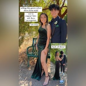 Dark green velvet dress from Wish Boutique!